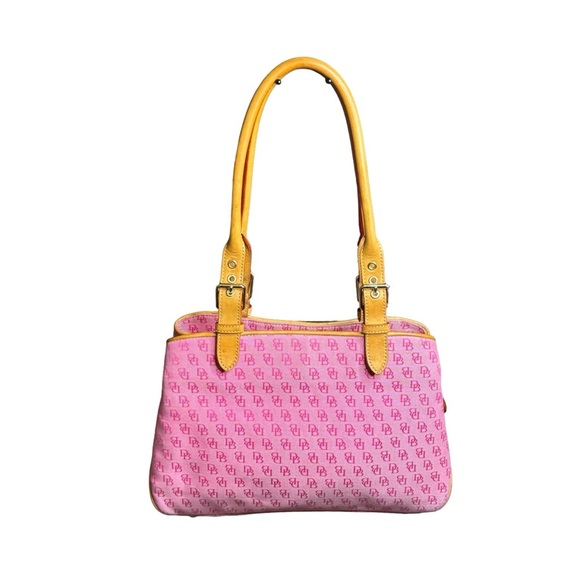 Dooney & Bourke Handbags - Dooney & Bourke Set DB Logo Canvas Leather w/Pouche and Card Holder Pink (3)